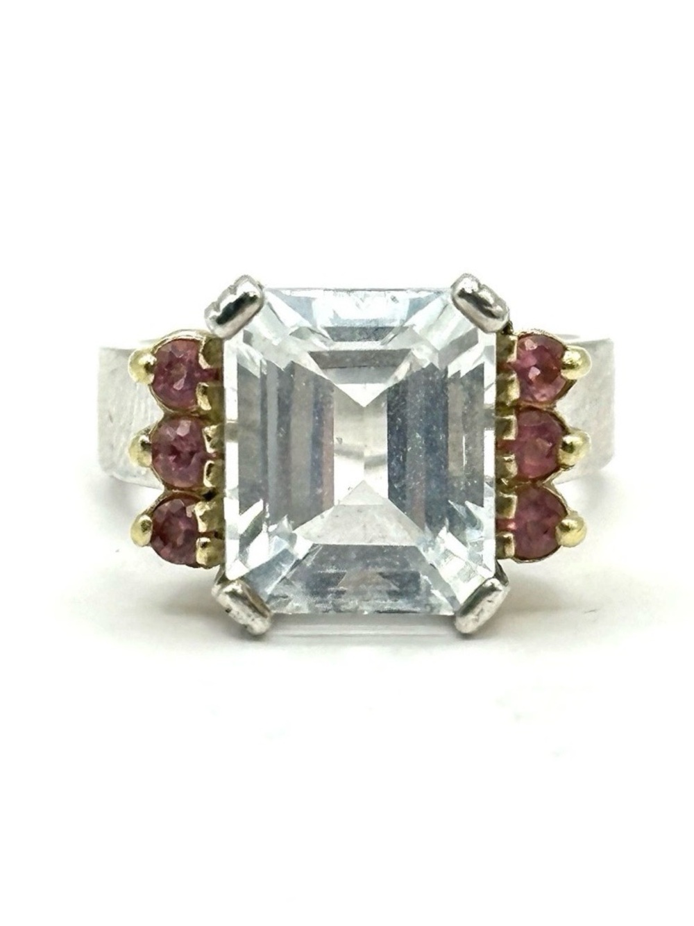 Lagos Caviar Estate White Topaz & Pink Tourmaline Ring - Picture 3 of 12